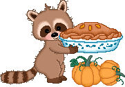 racoon and pie